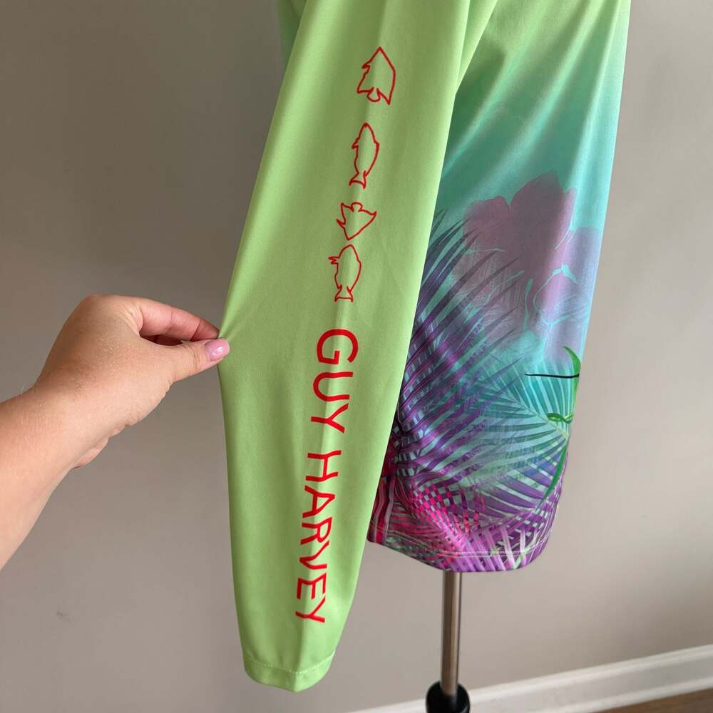 Guy Harvey Women's Long Sleeve Sailfish and Floral Performance Shirt - Picture 7 of 8